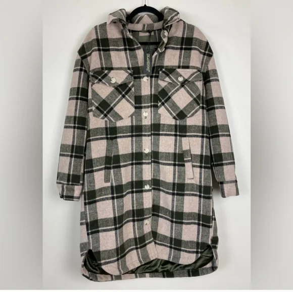 BlankNYC Plaid Shacket/Coat Pink and Green NWT - Picture 1 of 5